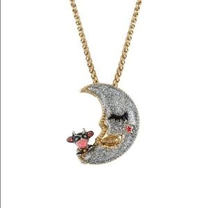 Betsey Johnson Cow Jumped Over the Moon Necklace